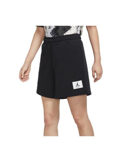 Jordan (WMNS) Air Jordan Essentials Logo Pattern Loose Lacing Sports Shorts Black DM3243-010