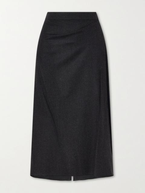 Victoria Beckham Wool Pleated Midi Skirt