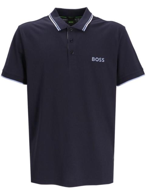 BOSS logo-embroidered cotton-blend polo shirt