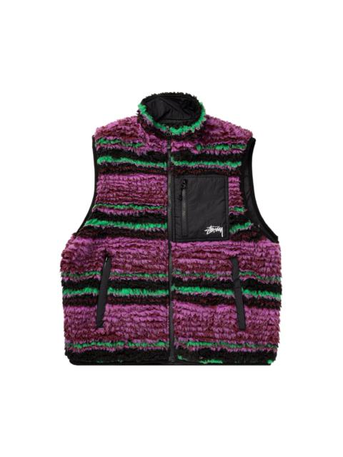 Stüssy Stussy Striped Sherpa Vest 'Grape'