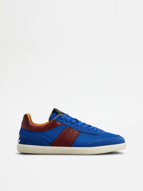 Tod's TOD'S TABS SNEAKERS IN SUEDE AND TECHNICAL FABRIC - BLUE, BURGUNDY