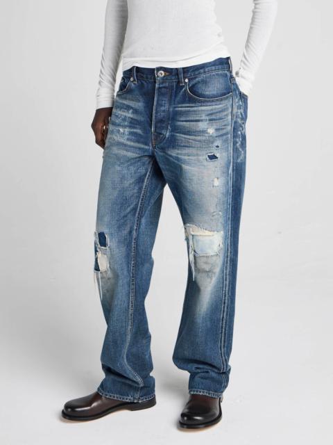 WOMENS STRAIGHT LEG JEANS IN DARK BLUE