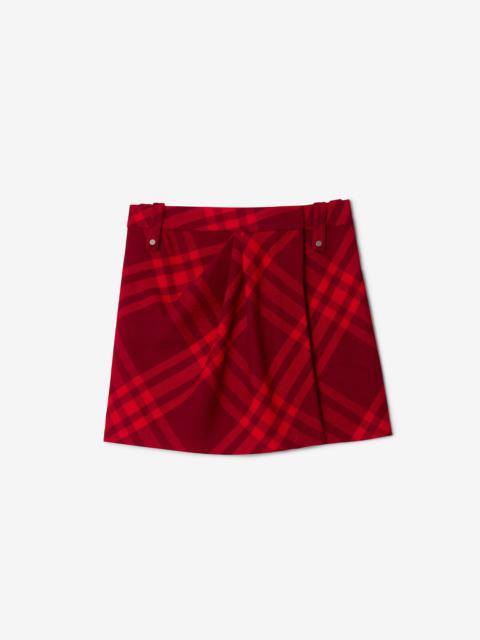 Check Wool Mini Skirt