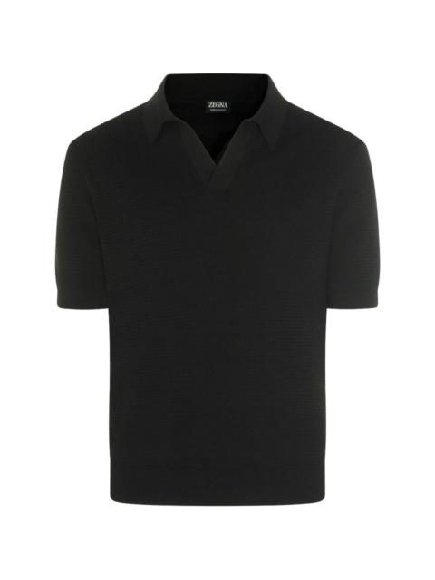 ZEGNA V-neck cotton polo shirt