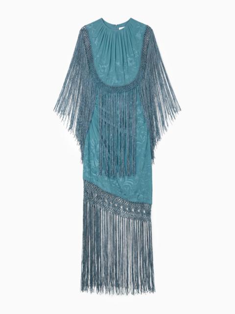 ULLA JOHNSON Nerine Silk Fringe Dress