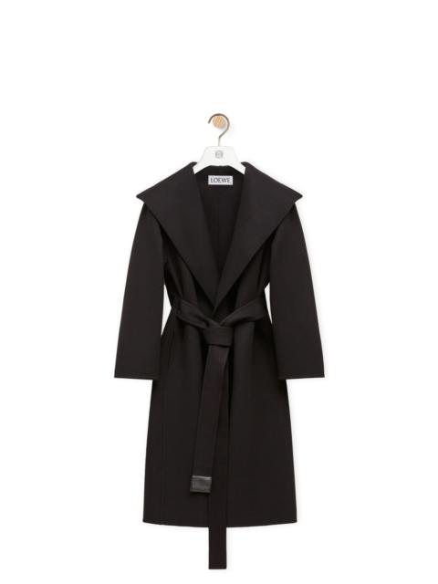 Belted coat in wool and cashmere