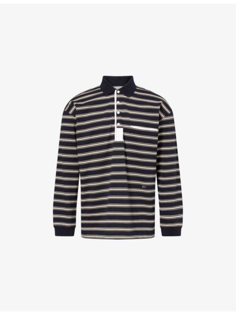 Bottega Veneta Striped Cotton Piquet Polo T-Shirt