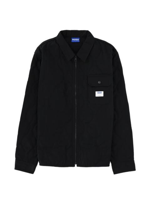 HUGO Ebey logo-patch pocket overshirt