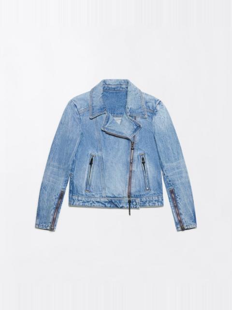 TOM FORD STONEWASHED DENIM BIKER JACKET WITH T-TRIM