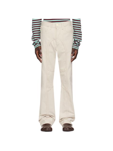 EDWARD CUMING Off-White Raw Edge Jeans