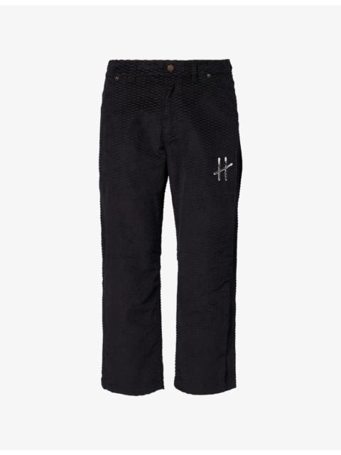 HONOR THE GIFT Logo-Embroidered Cord Cotton Trousers