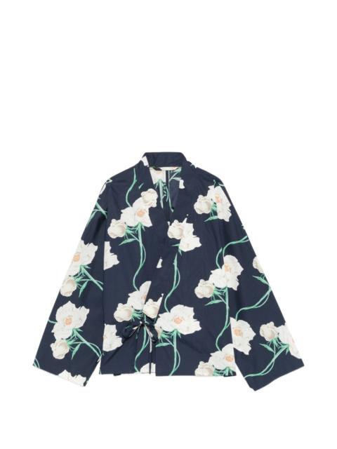 KENZO V-neck floral-print shirt