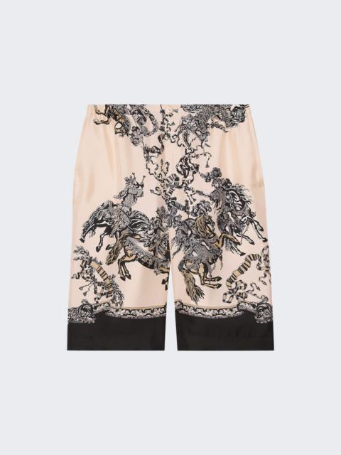 GUCCI Roi Soleil Print Shorts Ivory and Black