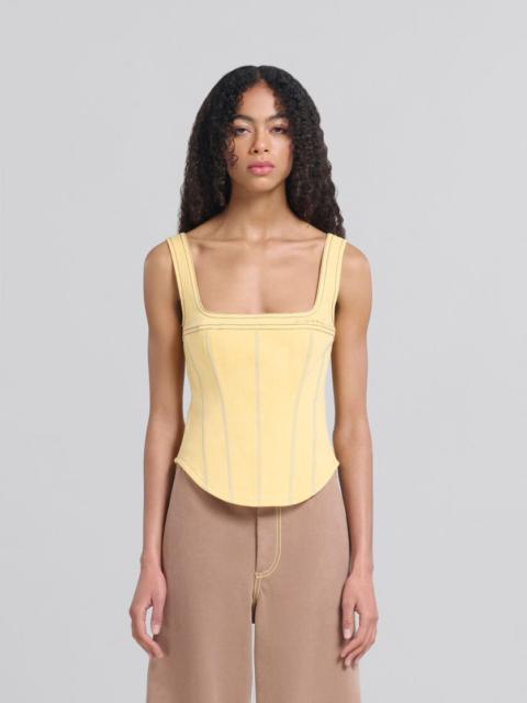 YELLOW ORGANIC DENIM CORSET TOP