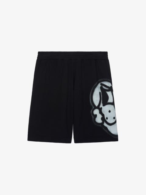 Givenchy BERMUDA WITH TAG EFFECT DOG PRINT
