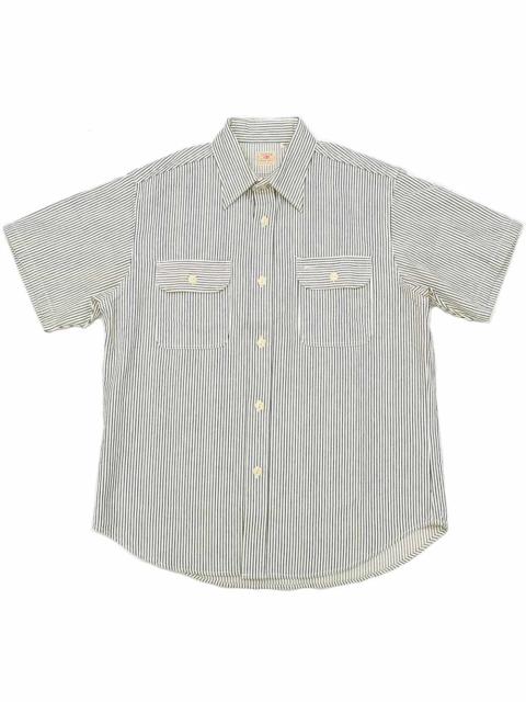 SUGAR CANE HICKORY STRIPE S/S WORK SHIRT - SC37944