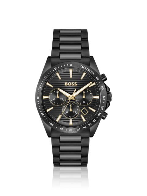 BOSS STEEL-BRACELET WATCH WITH BLACK PLATING