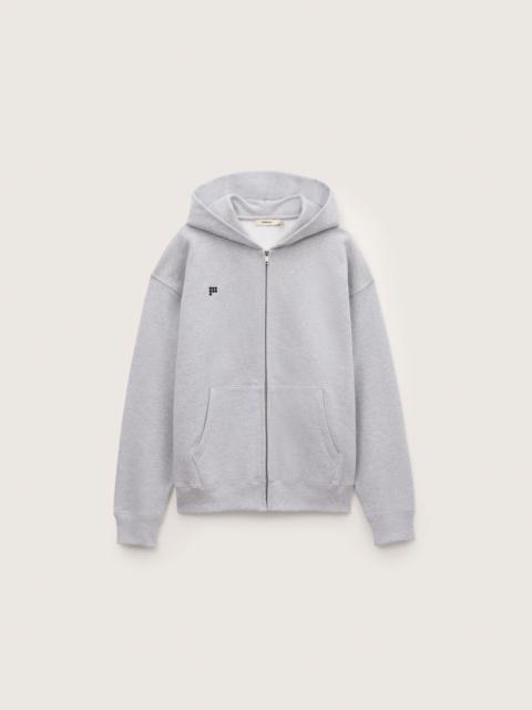 PANGAIA Mens Heavyweight Zip Up Hoodie - Grey Marl
