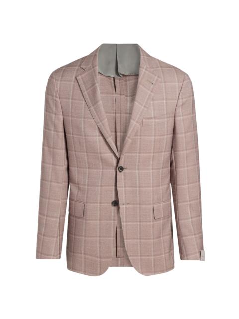 CORNELIANI Men's Plaid Wool Single-Breasted Sport Coat - Brick Window