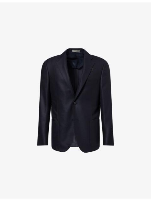 CORNELIANI Leather-Tab Single-Breasted Wool and Cashmere-Blend Jacket