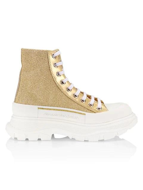 Alexander McQueen Tread Slick glitter-embellished sneakers
