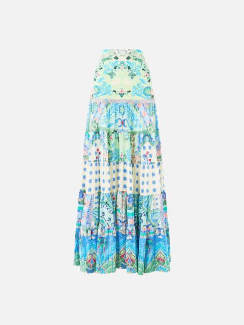 CAMILLA JERSEY SPLICED TIERED SKIRT