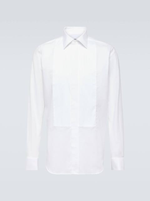Pleated cotton shirt