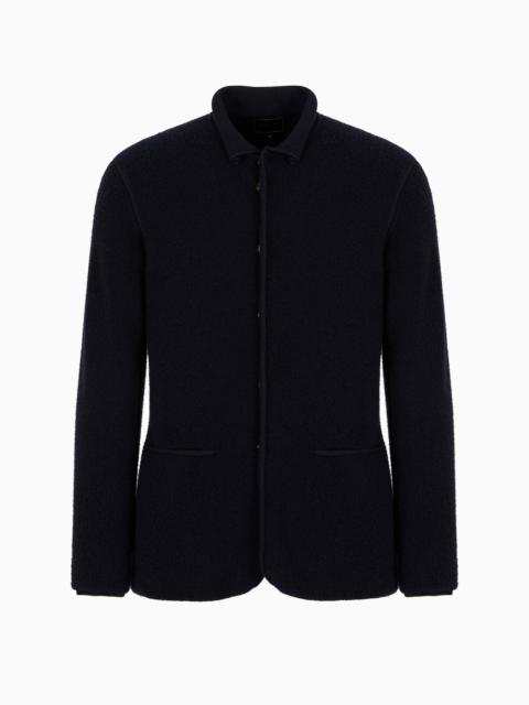 Icon single-breasted jacket in loop-stitch cashmere