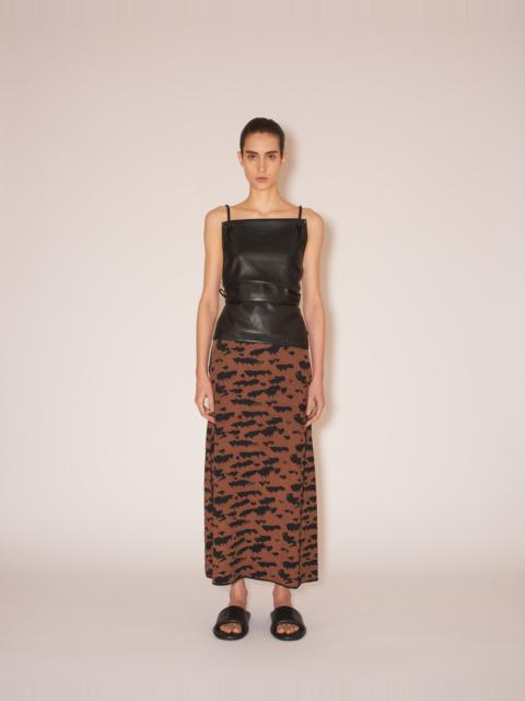 EMILE - Shiny jacquard midi skirt - Black/brown