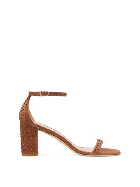 Stuart Weitzman NUDISTCURVE 75 BLOCK SHINE SANDAL