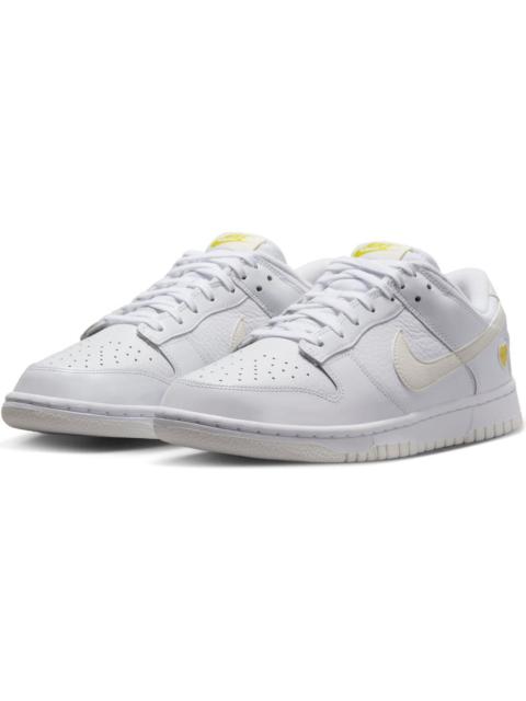 Nike Dunk Low Basketball Shoe in White/Sail/Opti Yellow at Nordstrom