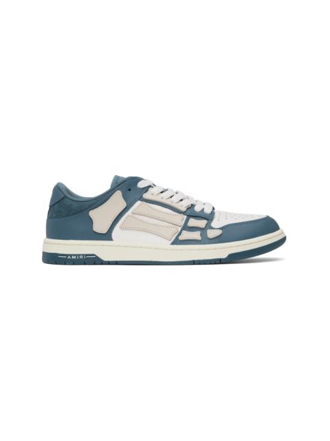 AMIRI White & Navy Debossed MA Quad Skel Top Low Sneakers