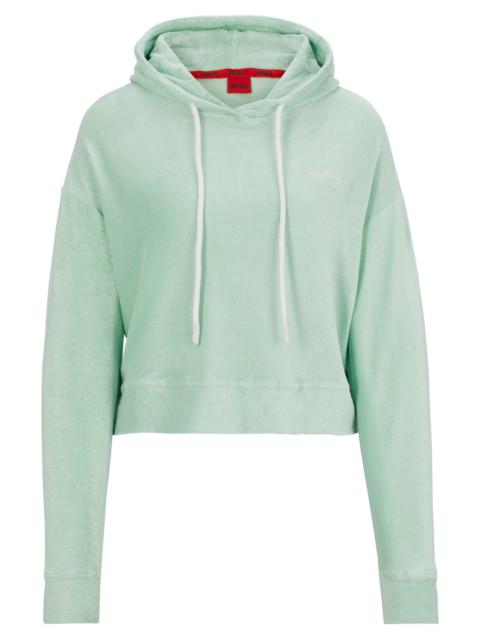 HUGO HOODIE IN TERRY FABRIC WITH HANDWRITTEN LOGO