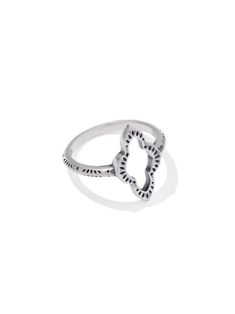 KENDRA SCOTT Abbie Open Frame Oxidized Sterling Silver Band Ring