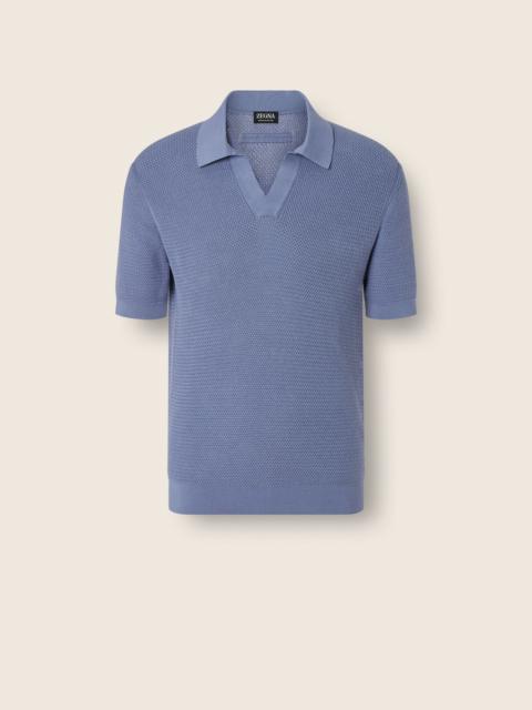 ZEGNA LILAC PREMIUM COTTON POLO SHIRT