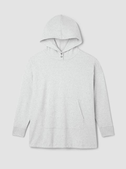 EILEEN FISHER Heathered Fleece Hooded Long Top