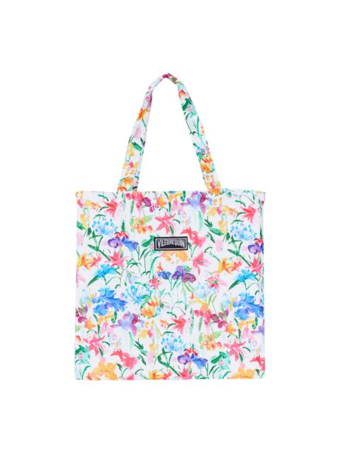 Vilebrequin Unisex Linen Beach Bag Happy Flowers