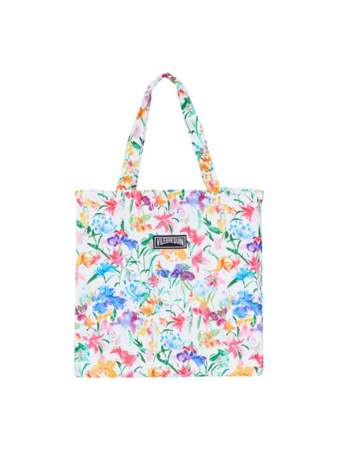 Vilebrequin Unisex Linen Beach Bag Happy Flowers