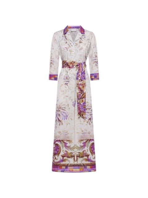 Pierre-Louis Mascia Diomede belted floral-pattern shirt midi dress