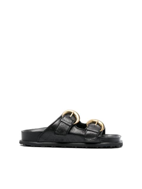 Marine Serre logo-debossed leather sandals