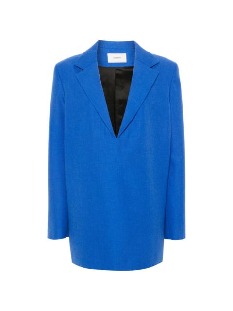 long-sleeve wool blouse