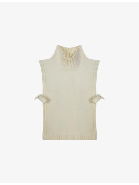 soeur Or High-Neck Sleeveless Wool Jumper