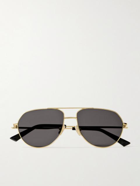 Bottega Veneta Aviator-style Gold-tone Sunglasses
