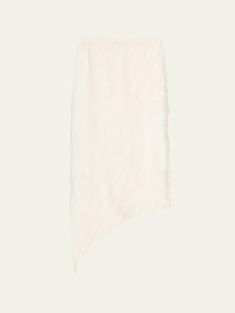 ISSEY MIYAKE Wrinkled And Twisted Midi Skirt