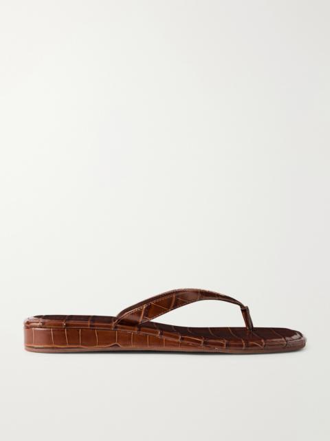 LOEFFLER RANDALL Lina Croc-effect Leather Thong Sandals