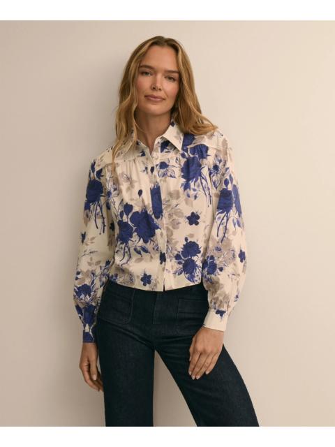 Brooks Brothers Floral Cropped Blouse