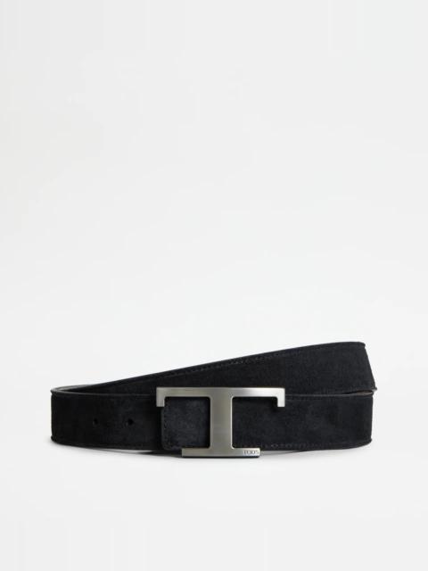 Tod's BELT IN SUEDE - BLACK