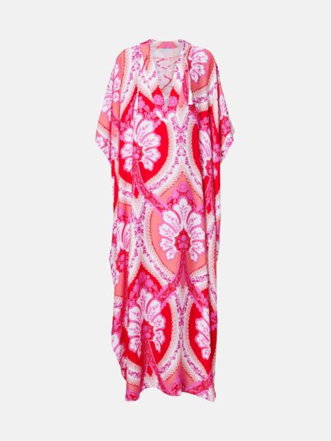 MELISSA ODABASH Carlotta printed satin kaftan