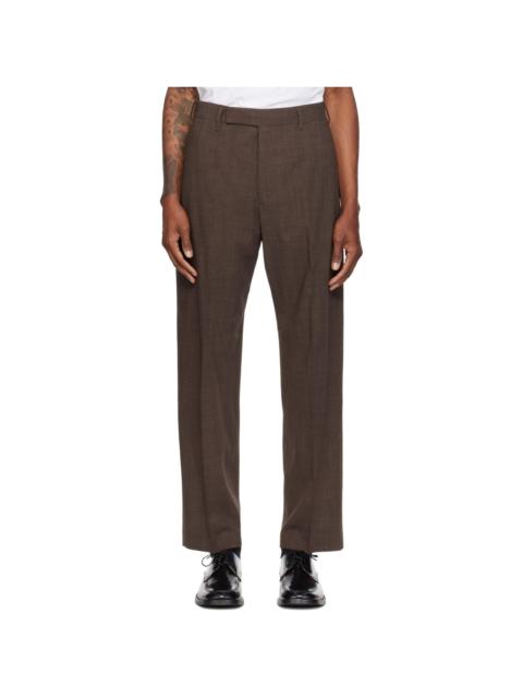 Paul Smith Brown Crepe Viscose-Wool Trousers