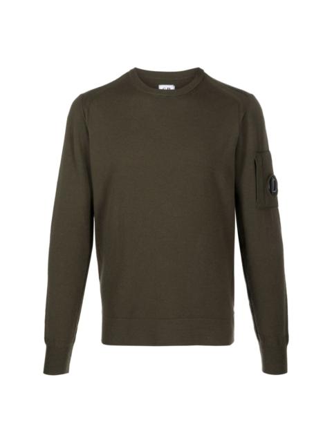 Lens-patch knitted jumper